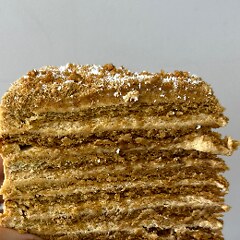 Cross-section of the signature honey cake